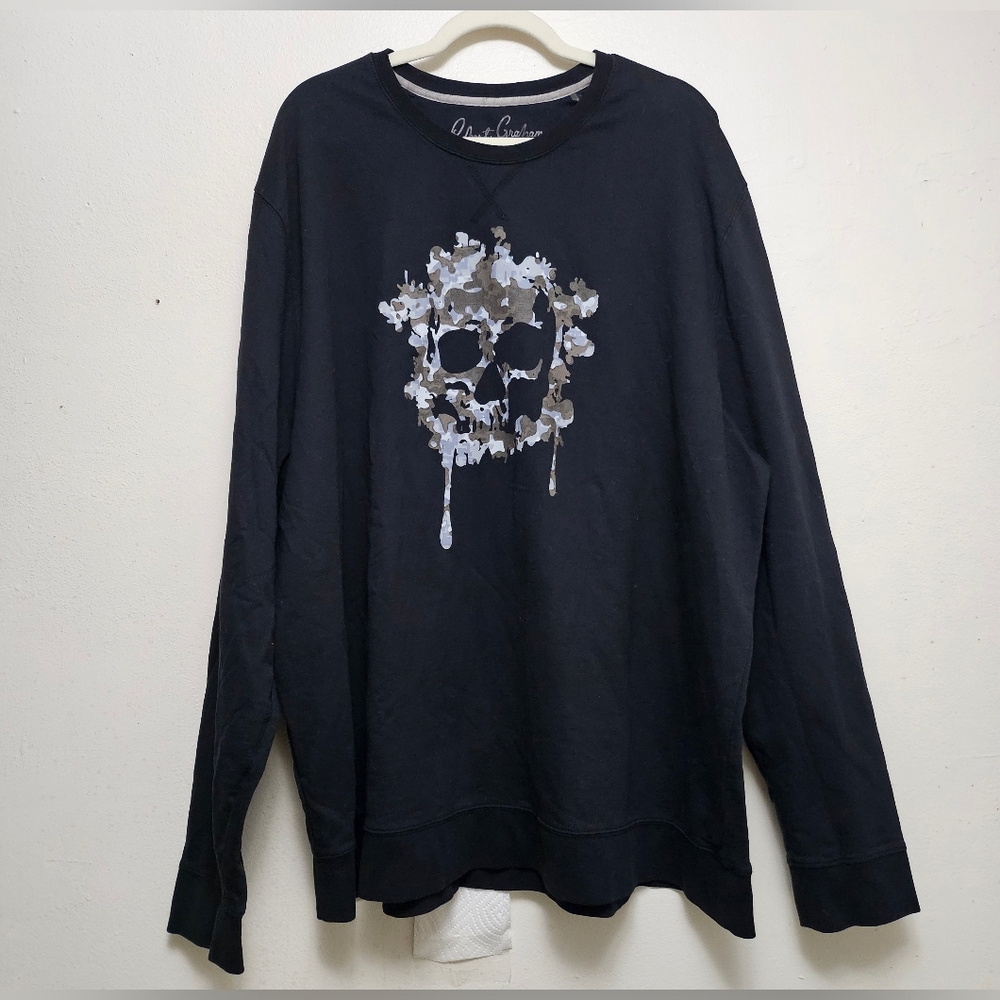 Robert Graham Men's Pullover Crewneck Long Sleeve Black Skull Sweatshirt Sz 3XL